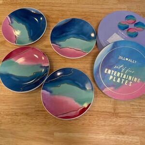 Jill and Ally Entertaining Plates Set of‎ 4 Watercolor Saks